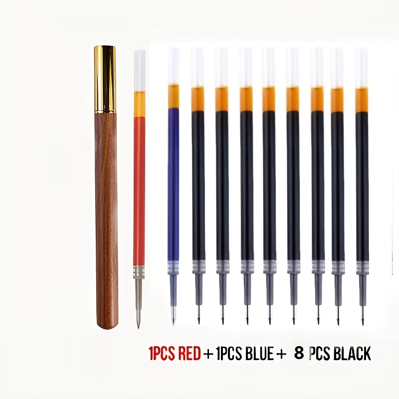vintage yellow set 10 refill black red blue 0 5mm   tip