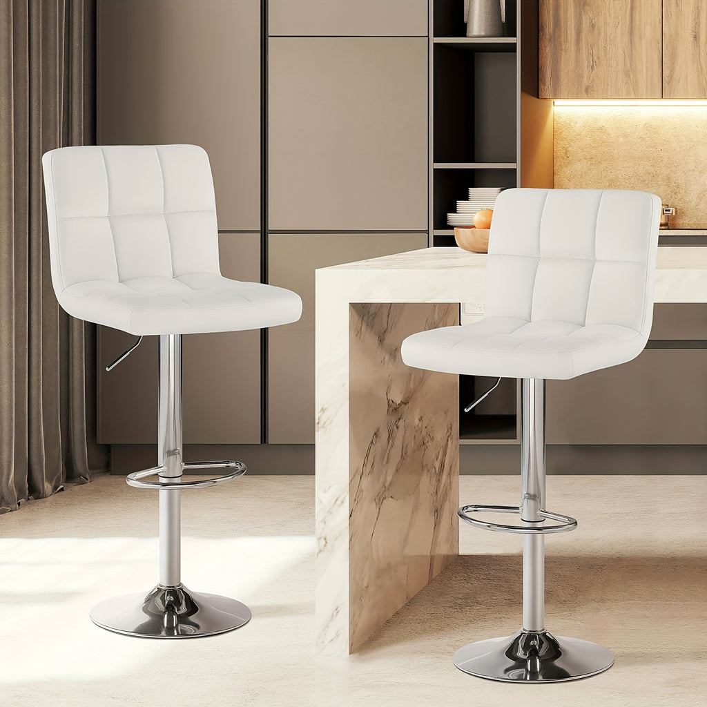 adjustable armless swivel bar stools set hydraulic pu