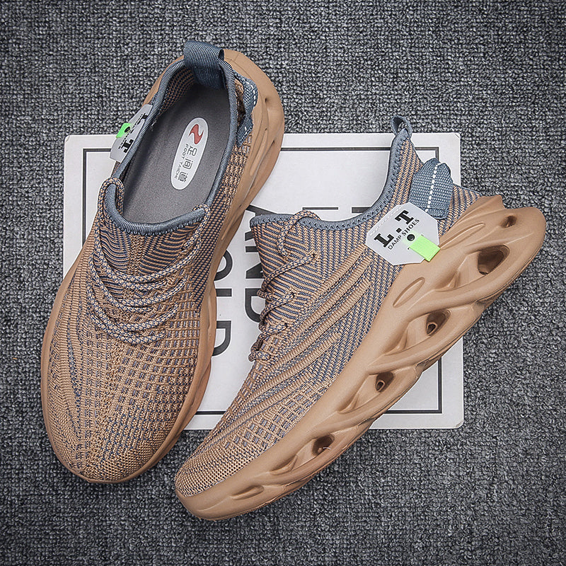 hdoxse mens outdoor knitted breathable running shoes shock