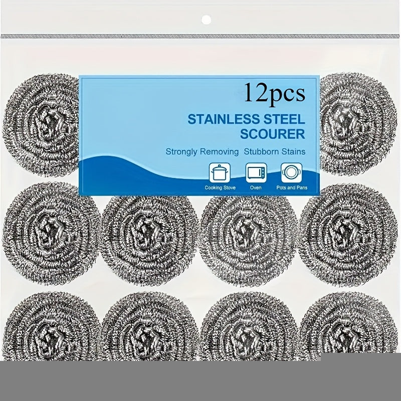 12 stainless steel cleaning brush balls kitchen cleaning