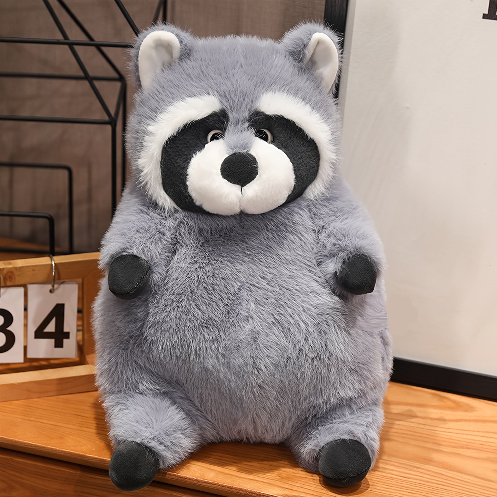 cute raccoon stuffed animal plushie gray raccoon plush toy