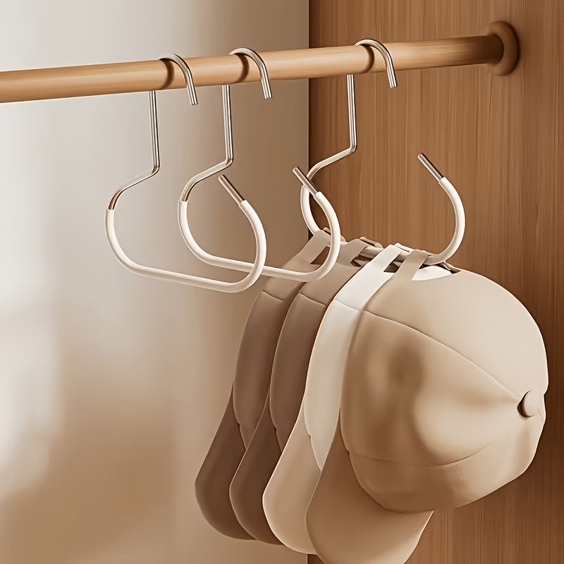 5pcs stainless steel hat hanger organizer non slip round