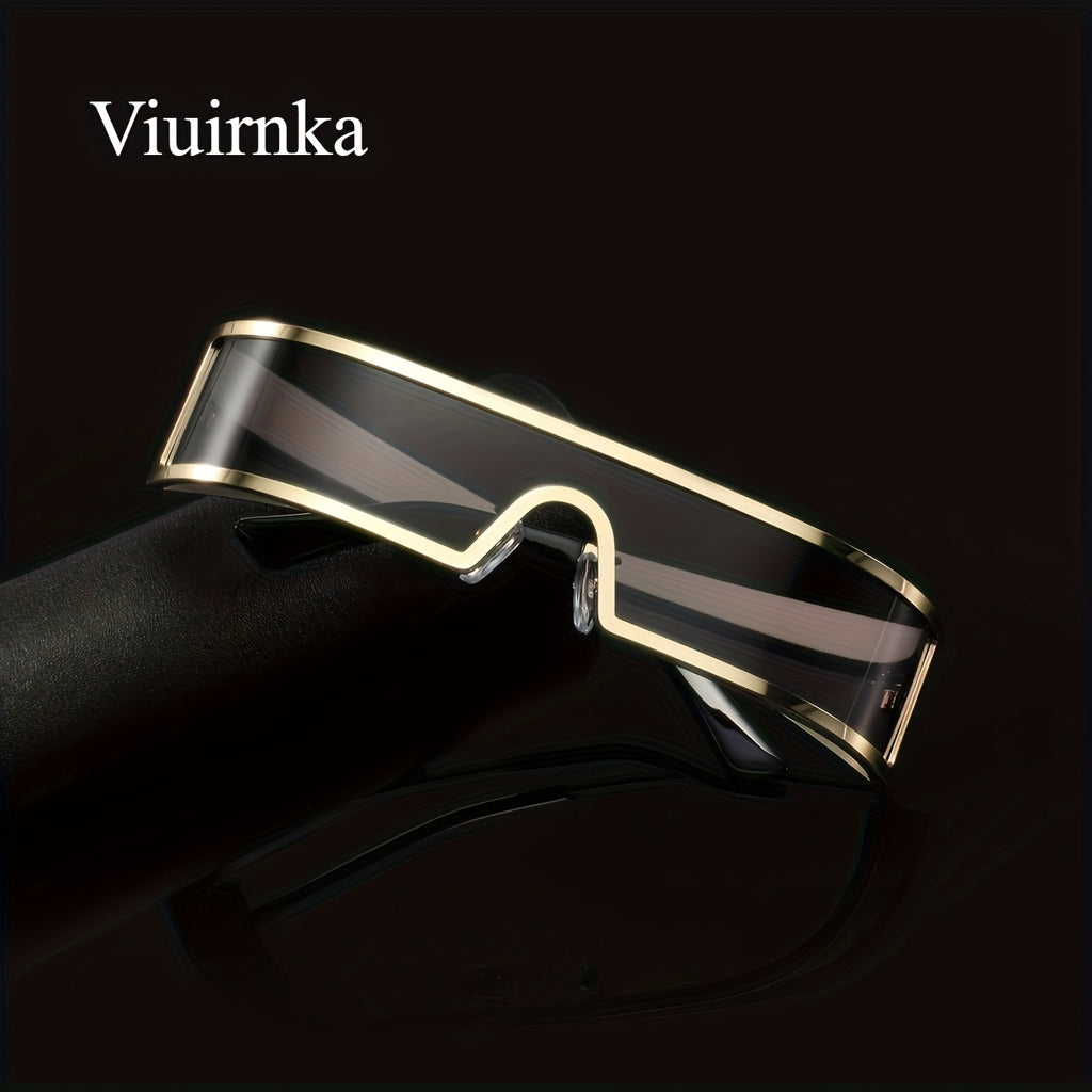viuirnka mens fashion glasses cyberpunk metal wraparound