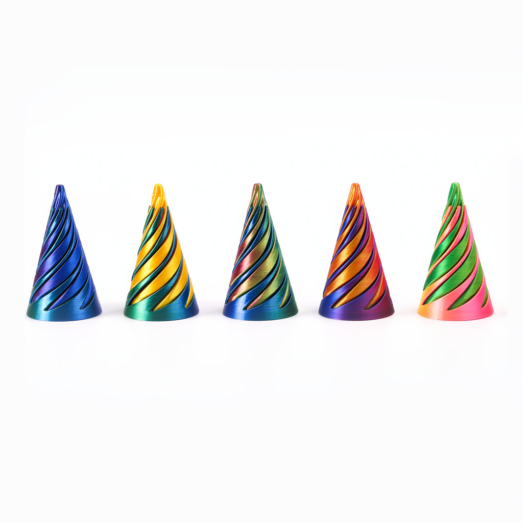 3 piece decorative set spiral pyramid shaped desk ornaments