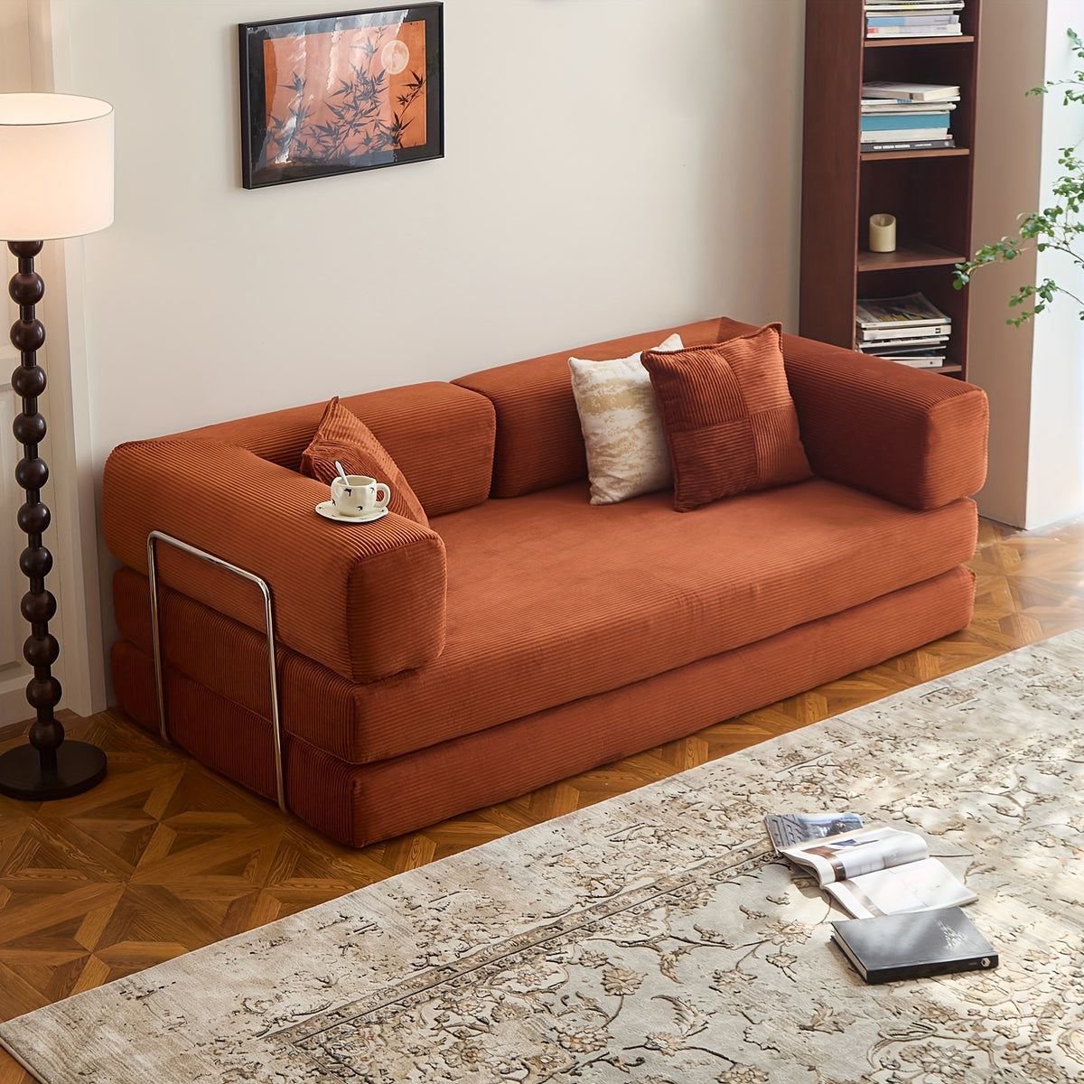 bed foam mattress corduroy upholstery