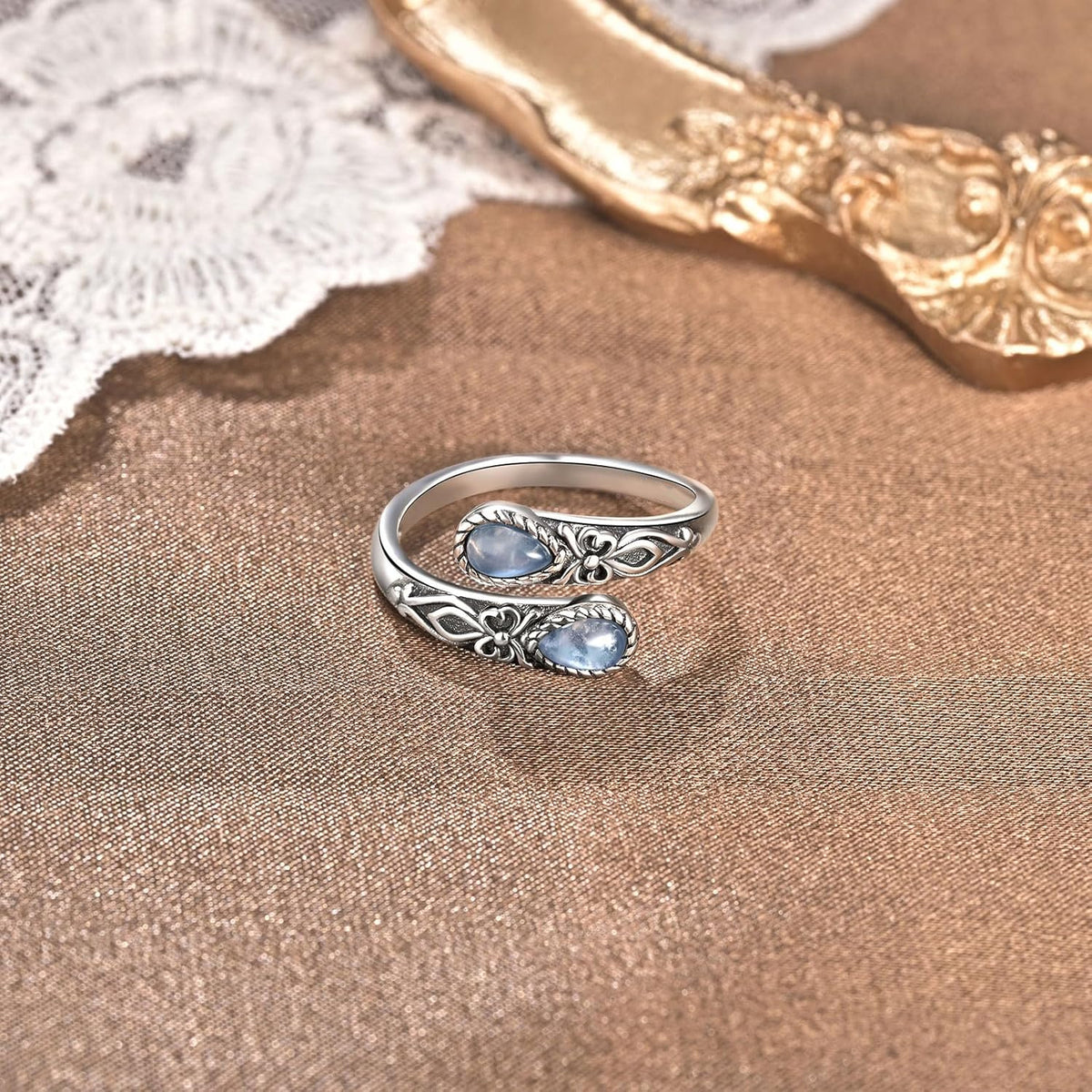 vintage imitation   rings adjustable bow thumb ring