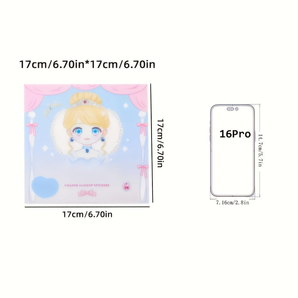 diy face sticker   doll design dress game set