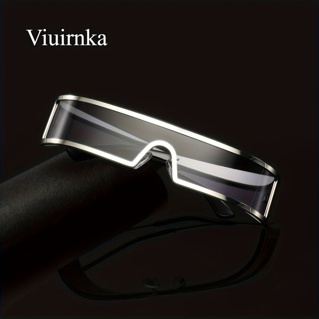 viuirnka mens fashion glasses cyberpunk metal wraparound