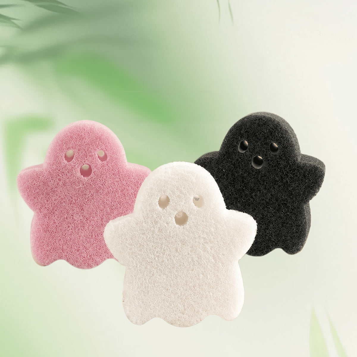 6pcs assorted colors halloween themed sponge scrubbers three