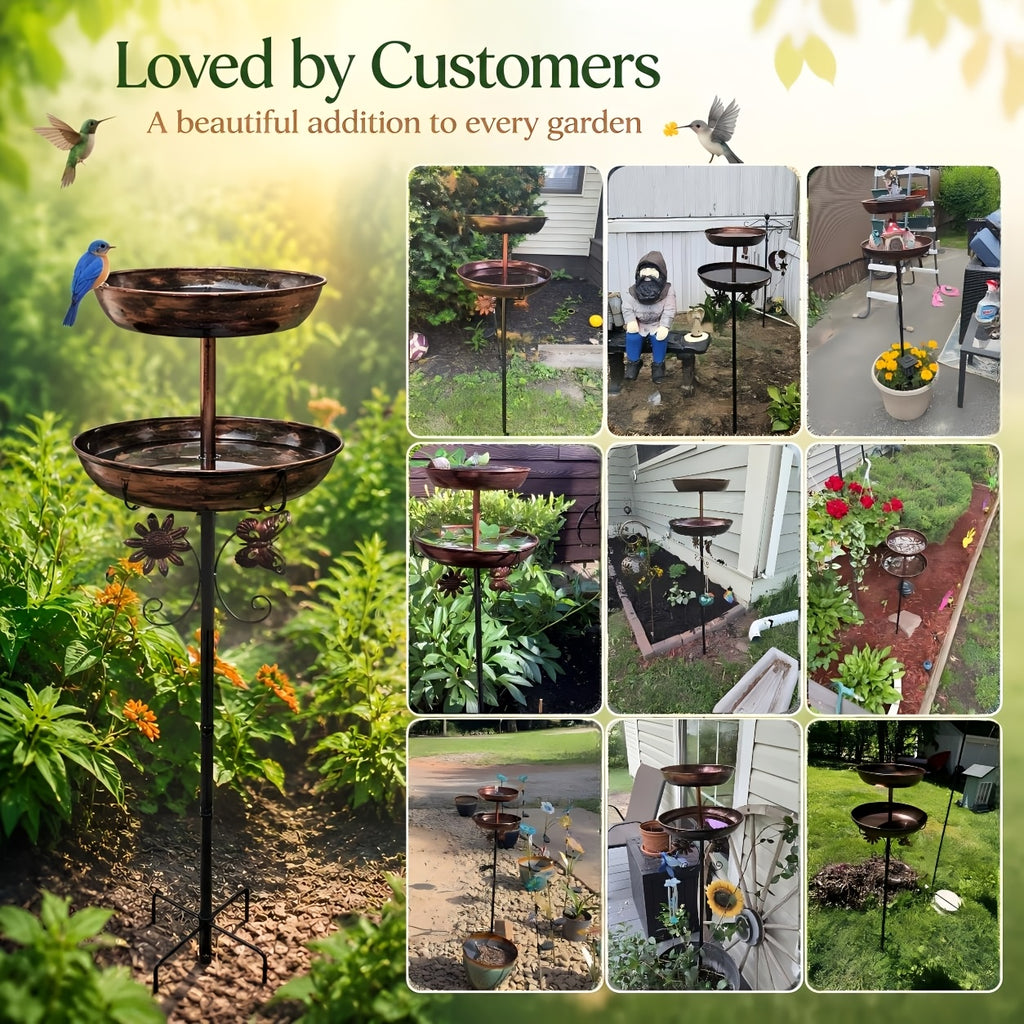 42 inch heavy duty metal double layer bird bath tub 7 9 feet