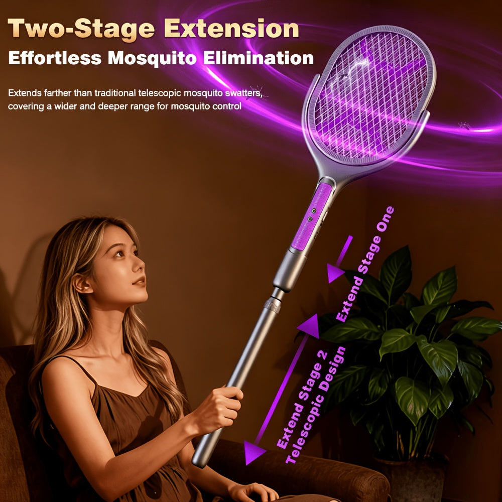 new arrival retractable extended electric fly swatter racket
