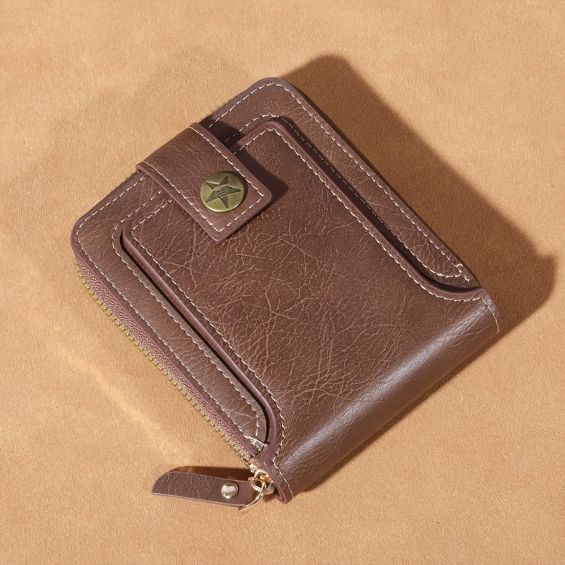 mens zipper wallet retro short length cross border hot item