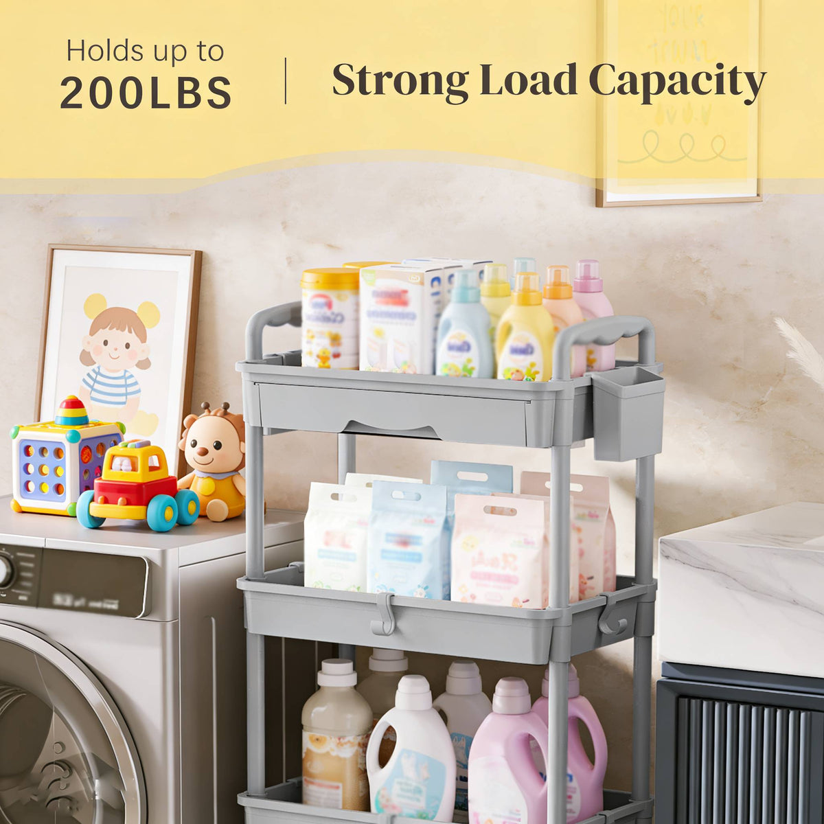 3 4   storage cart nursery space saving organizer