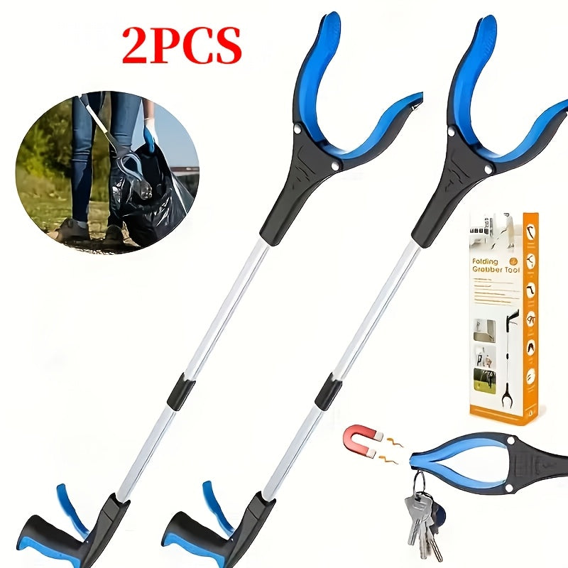 2 pack foldable magnetic retrieval tools extended grasping