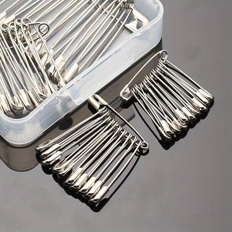 60pcs set assorted size safety pins silvery suitable