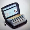 mens ultra thin rfid anti theft zipper wallet multi