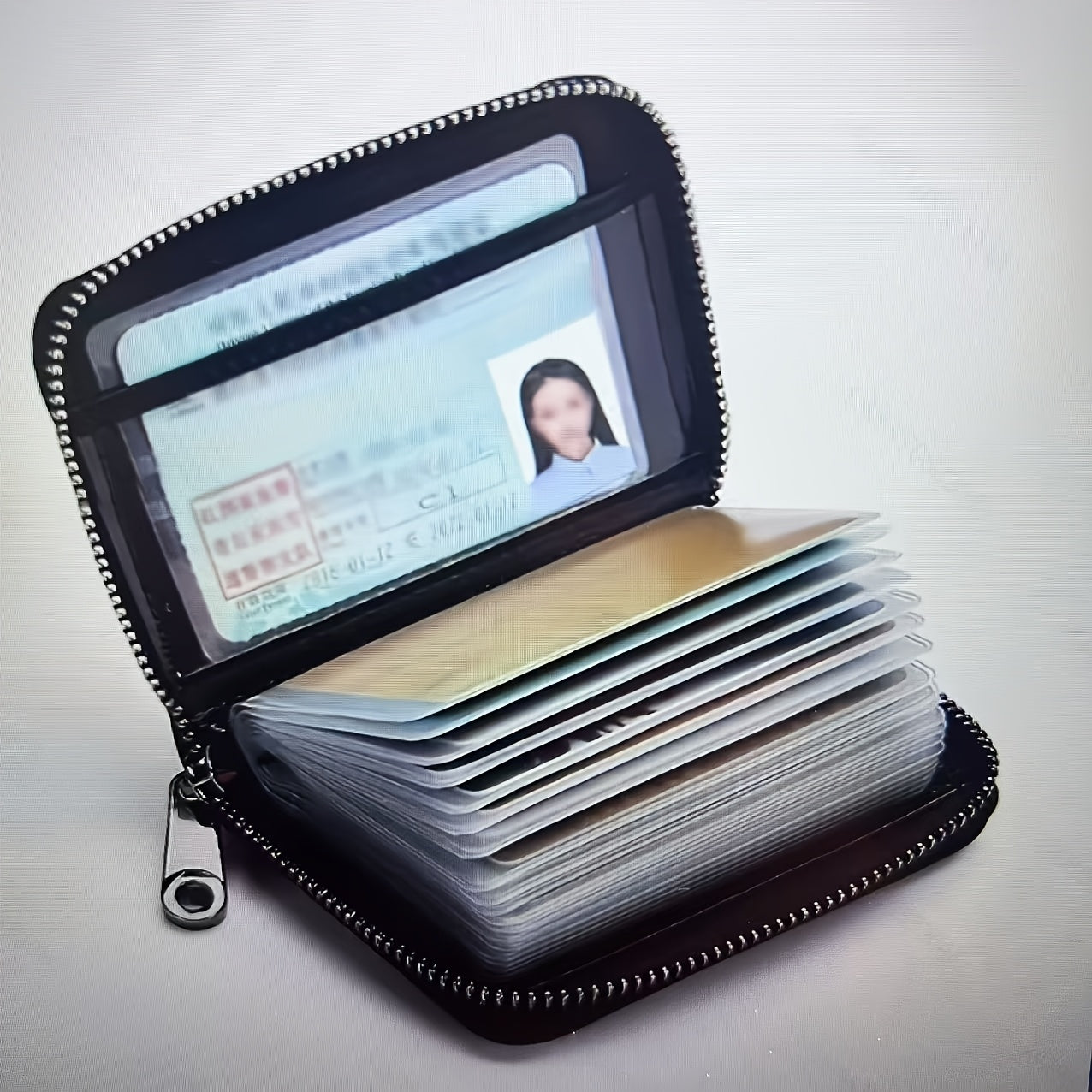 mens ultra thin rfid anti theft zipper wallet multi