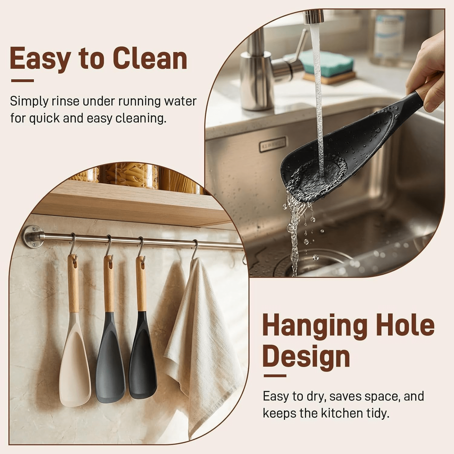 3 pack multifunction silicone cooking spoon spatula nonstick