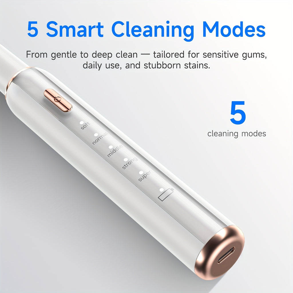 electric teeth cleaner with led light, interdental plaque remover, 5 cleaning   & 2 replacement heads - -   device for s, travel & home use, oral irrigator-like function (no required) | Free Shipping On Items Shipped From Temu | Temu