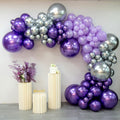 purple silvery balloon garland 127pcs 18in 12in 10in 5in