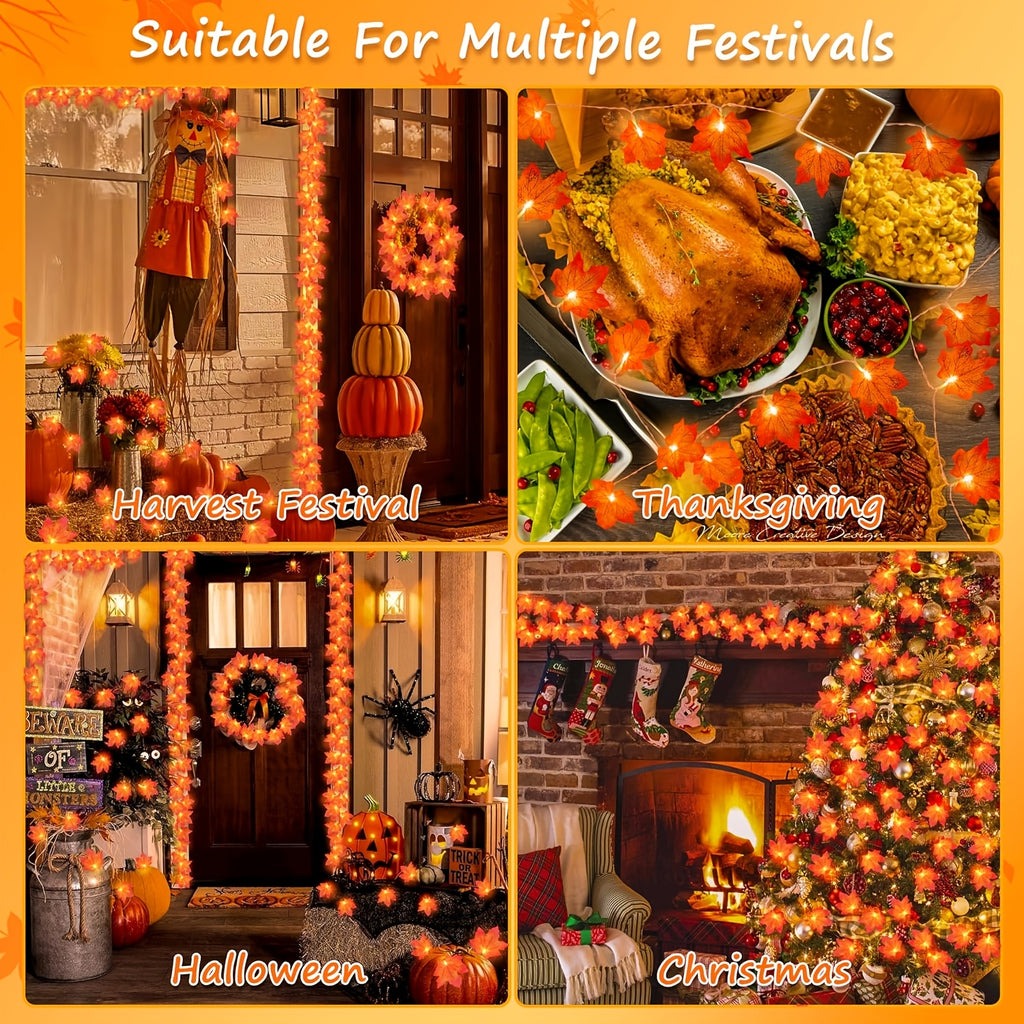1 pack   led battery powered maple leaf fairy indoor
