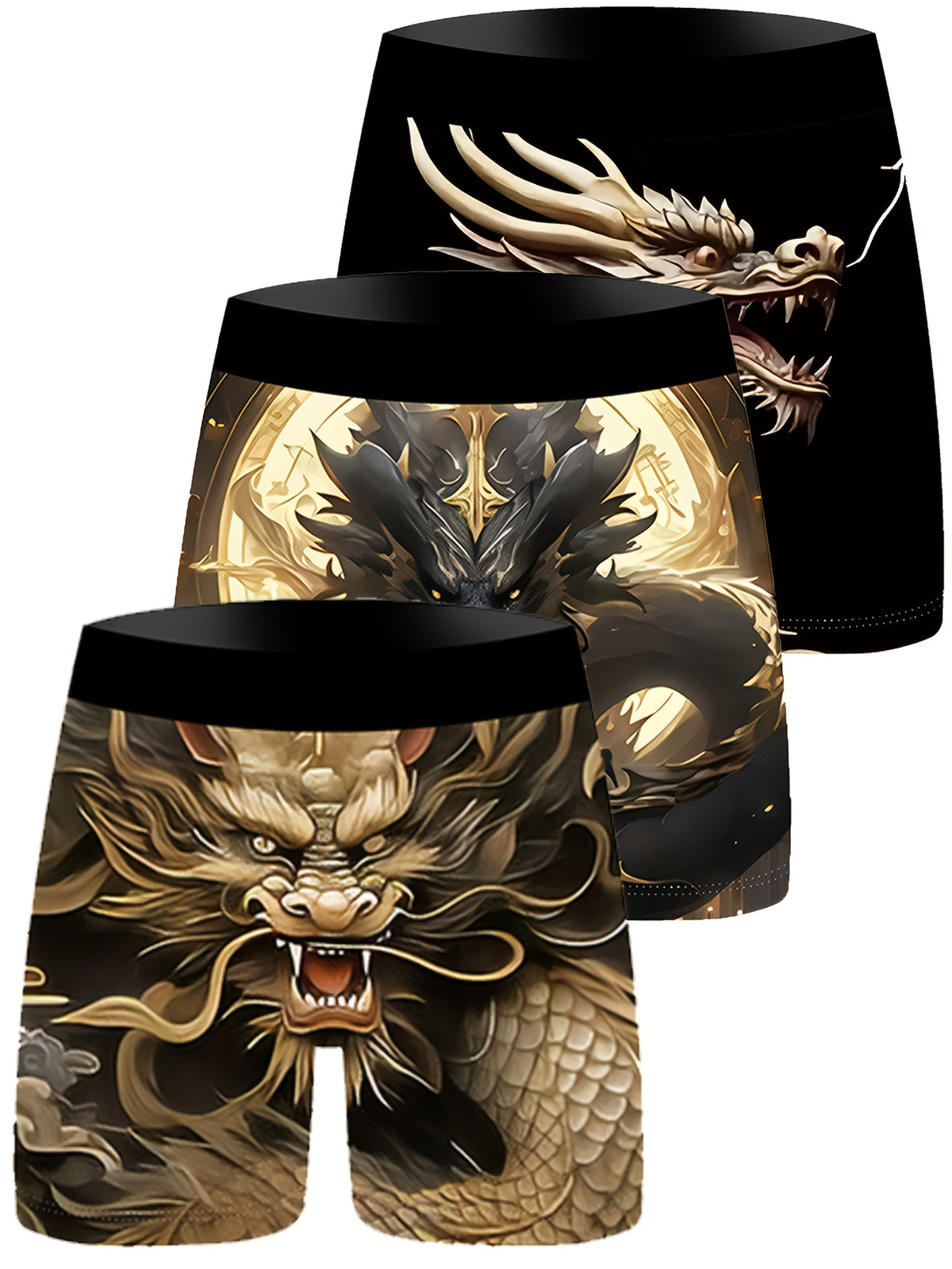 3pcs dragon cartoon   mens underwear knitted