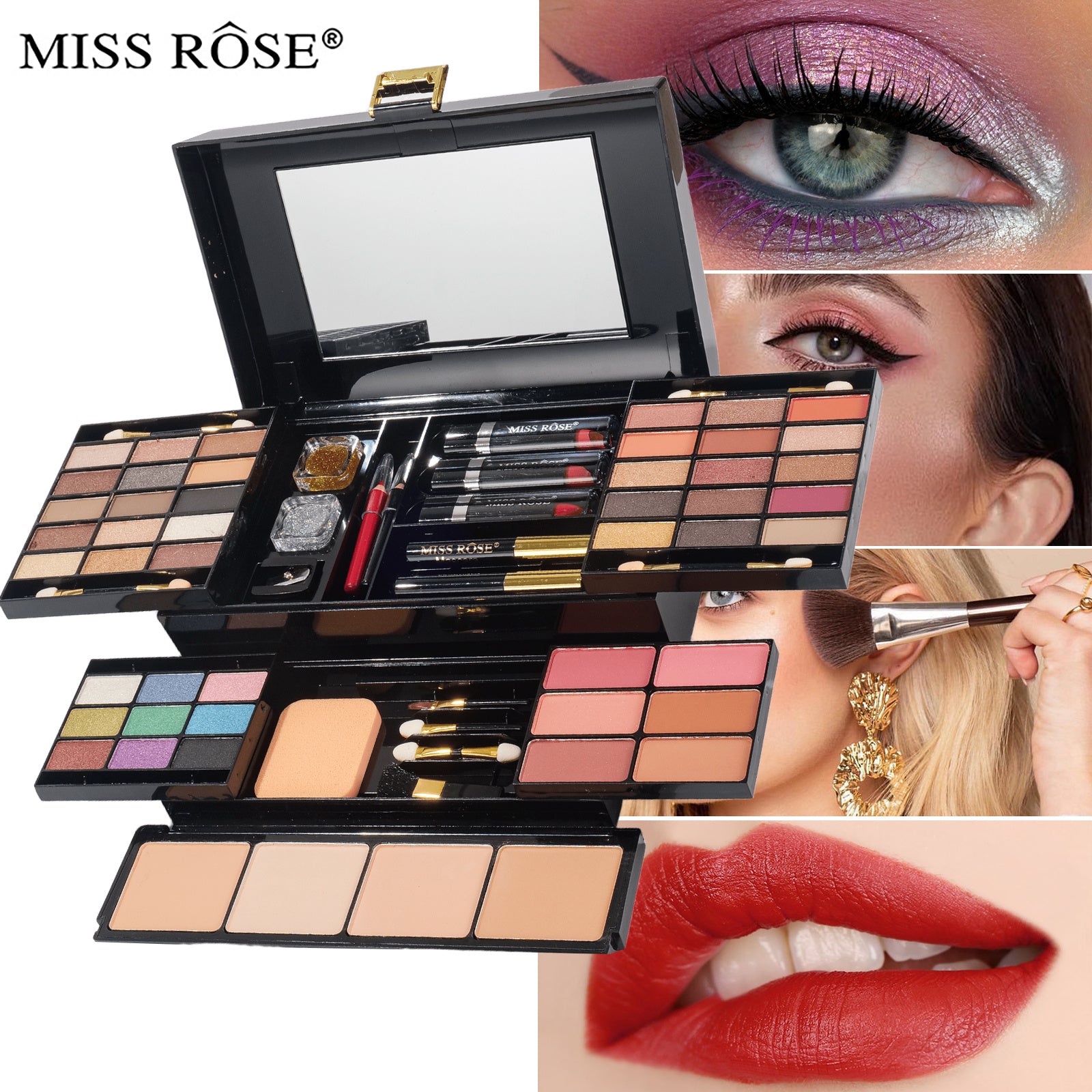 professional makeup kit women full kit mirror 58 colors in