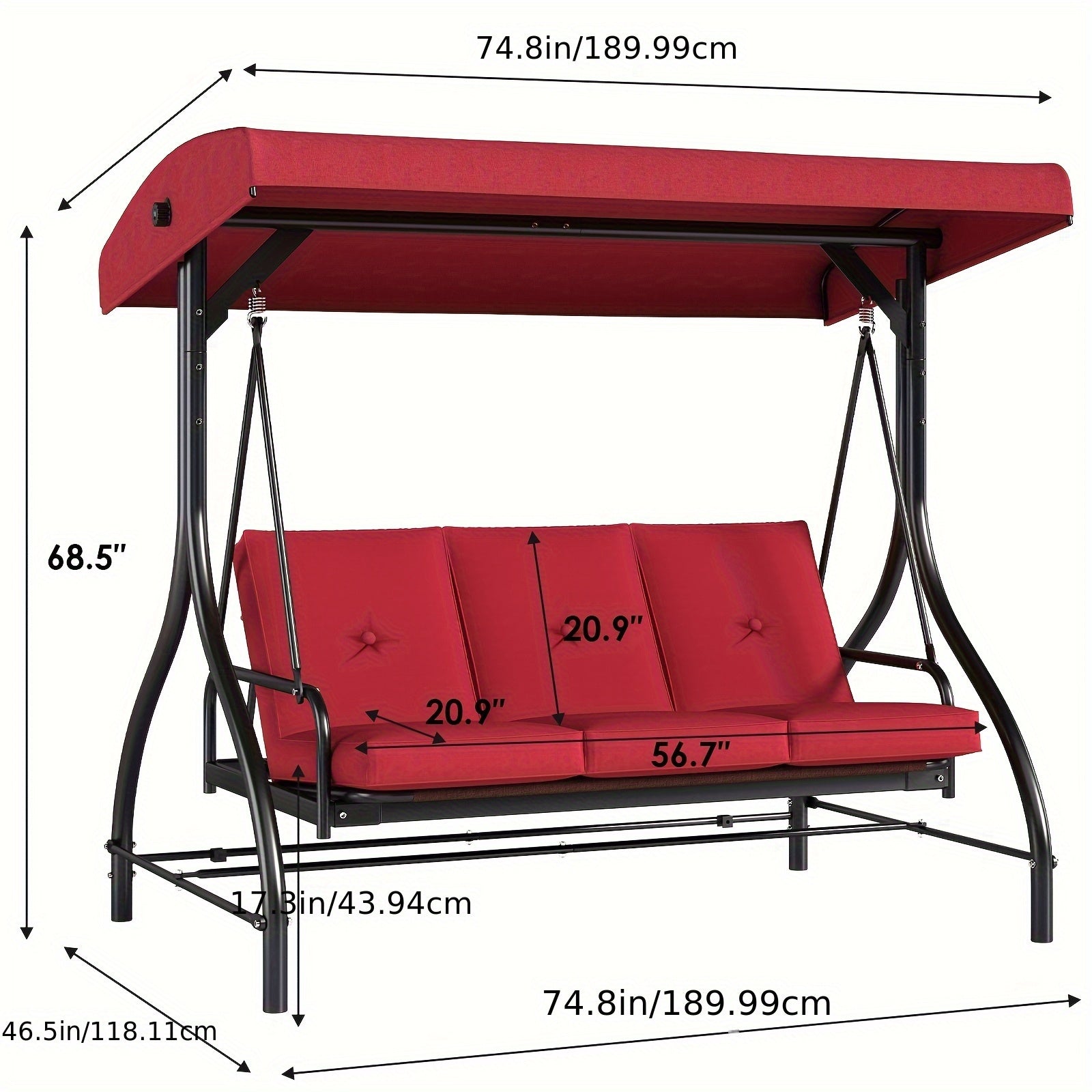 3 person patio porch swing outdoor   swing glider