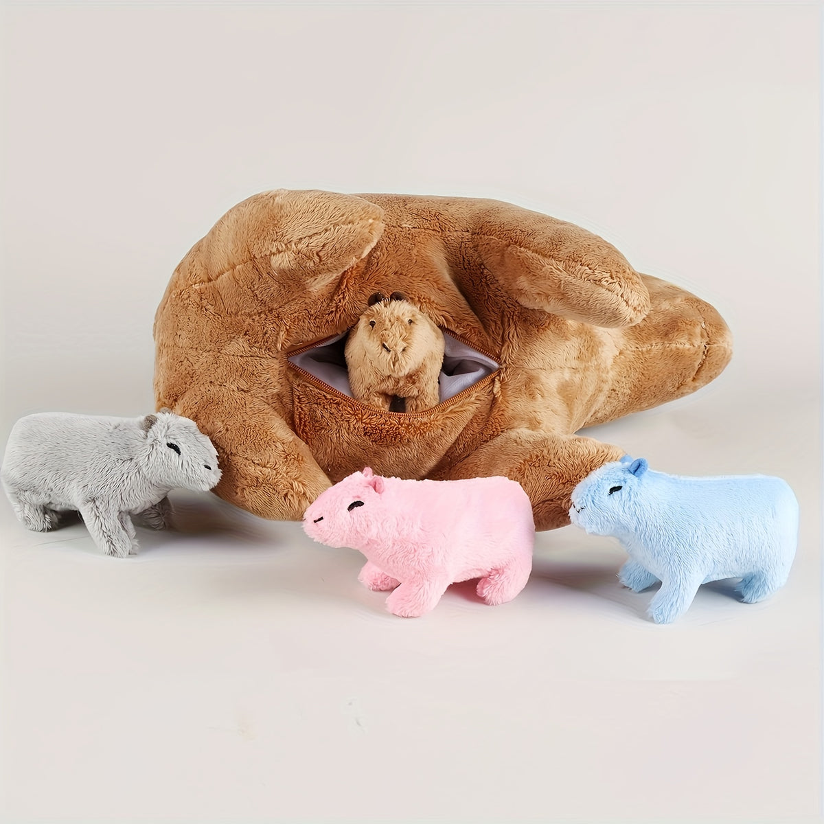 13 77inch capybara plush toy 4 small plush kawaii simulation