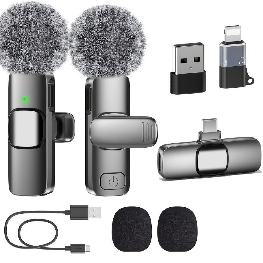 professional dual wireless lapel microphone system