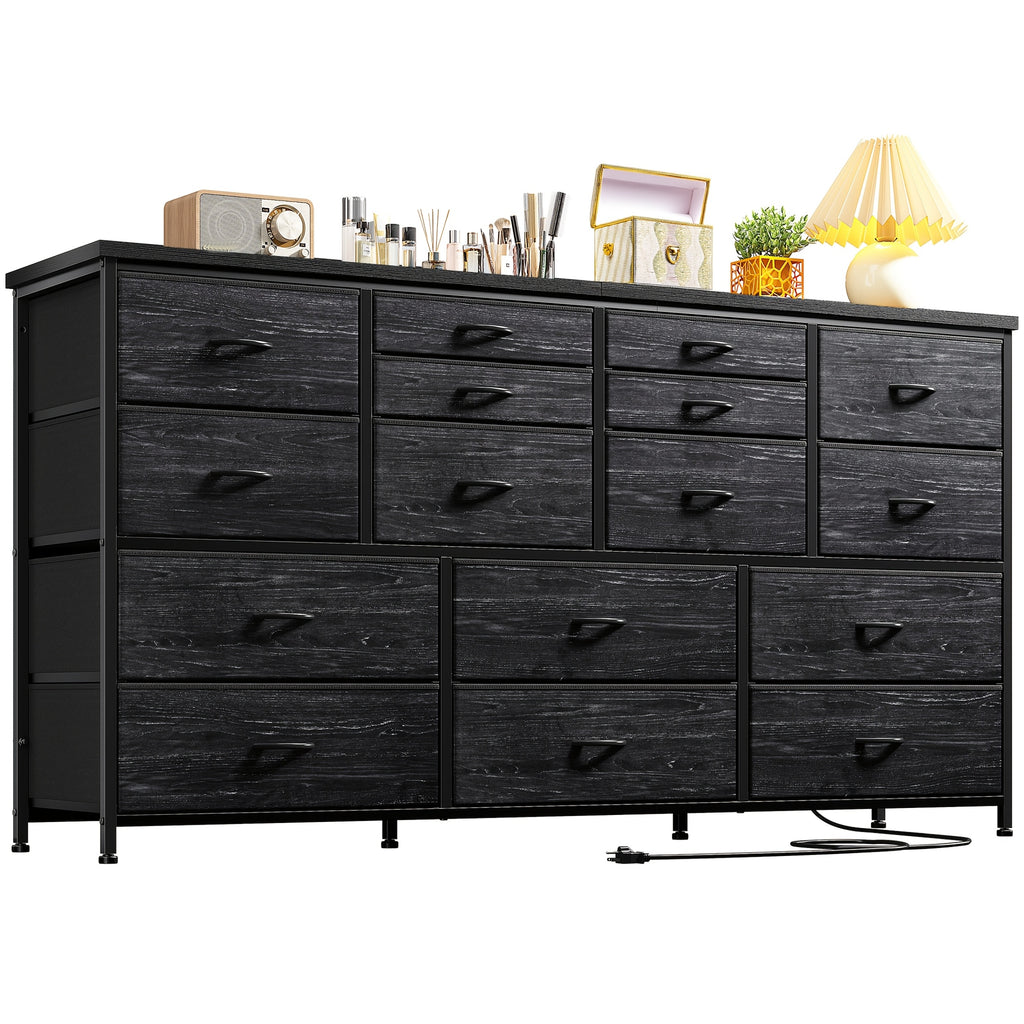 fabric drawer storage cabinet 16 drawers long black wood