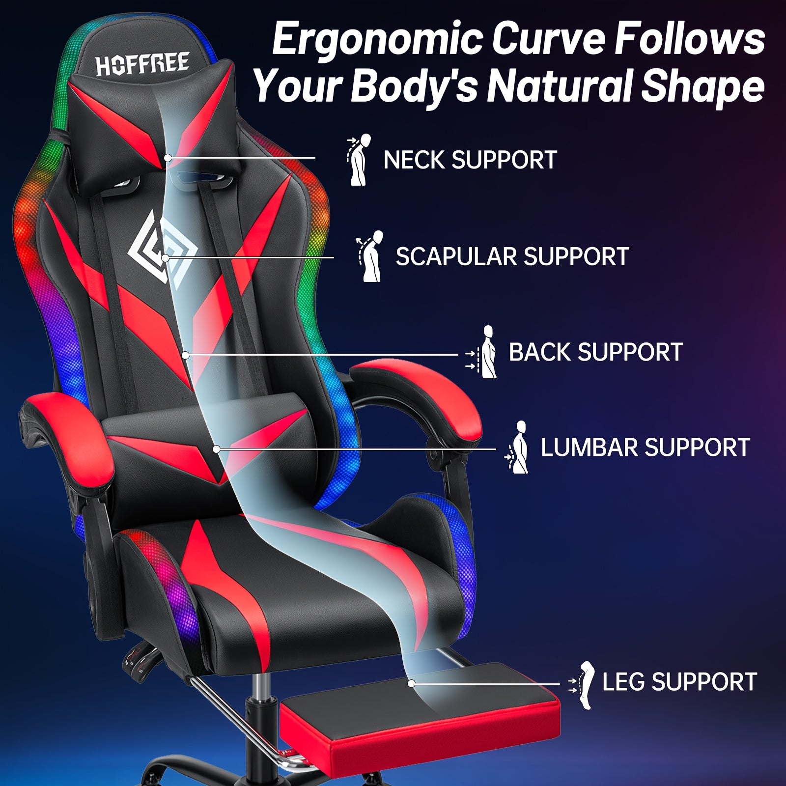 massage lumbar support bar ergonomic gaming