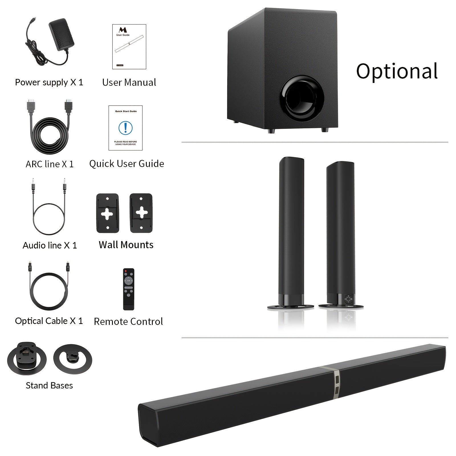 2   bar soundbar smart tv wireless speaker