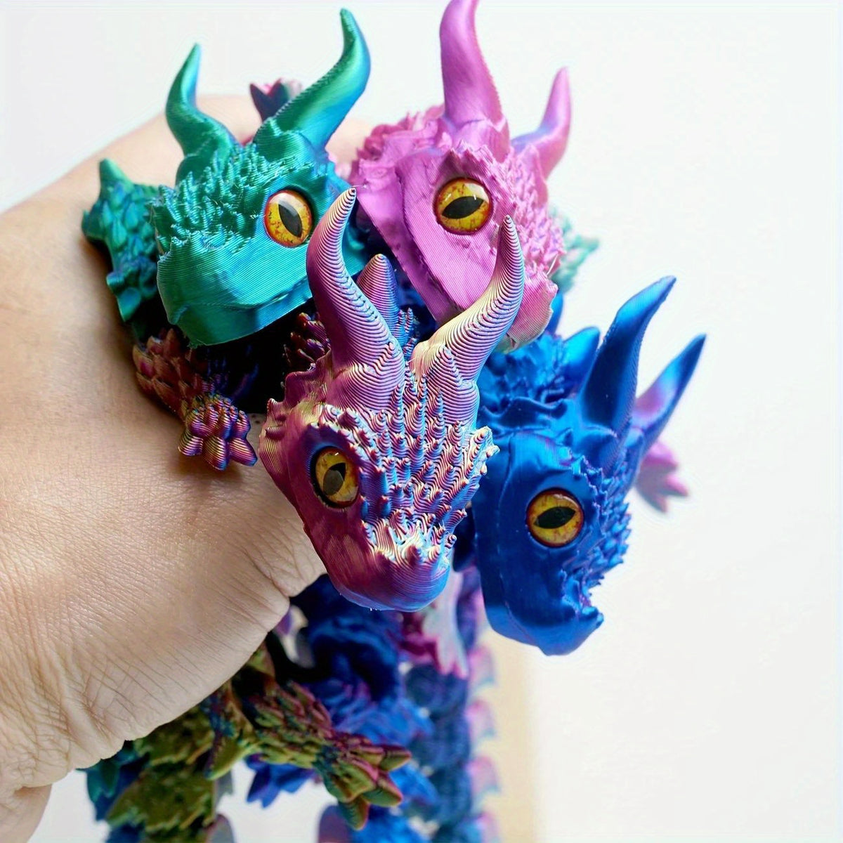 laser holographic 3d printed flying dragon articulated