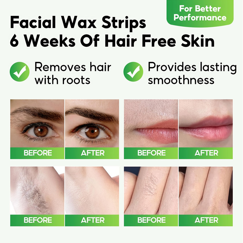 40pcs aloe vera lip hair removal wax strips suitable