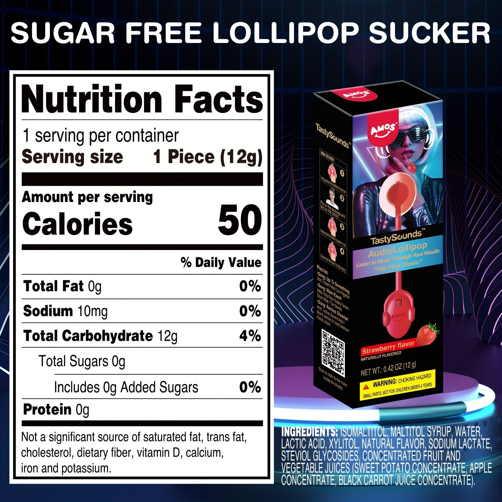 buy 4 get 1 free     audio music lollipop candy