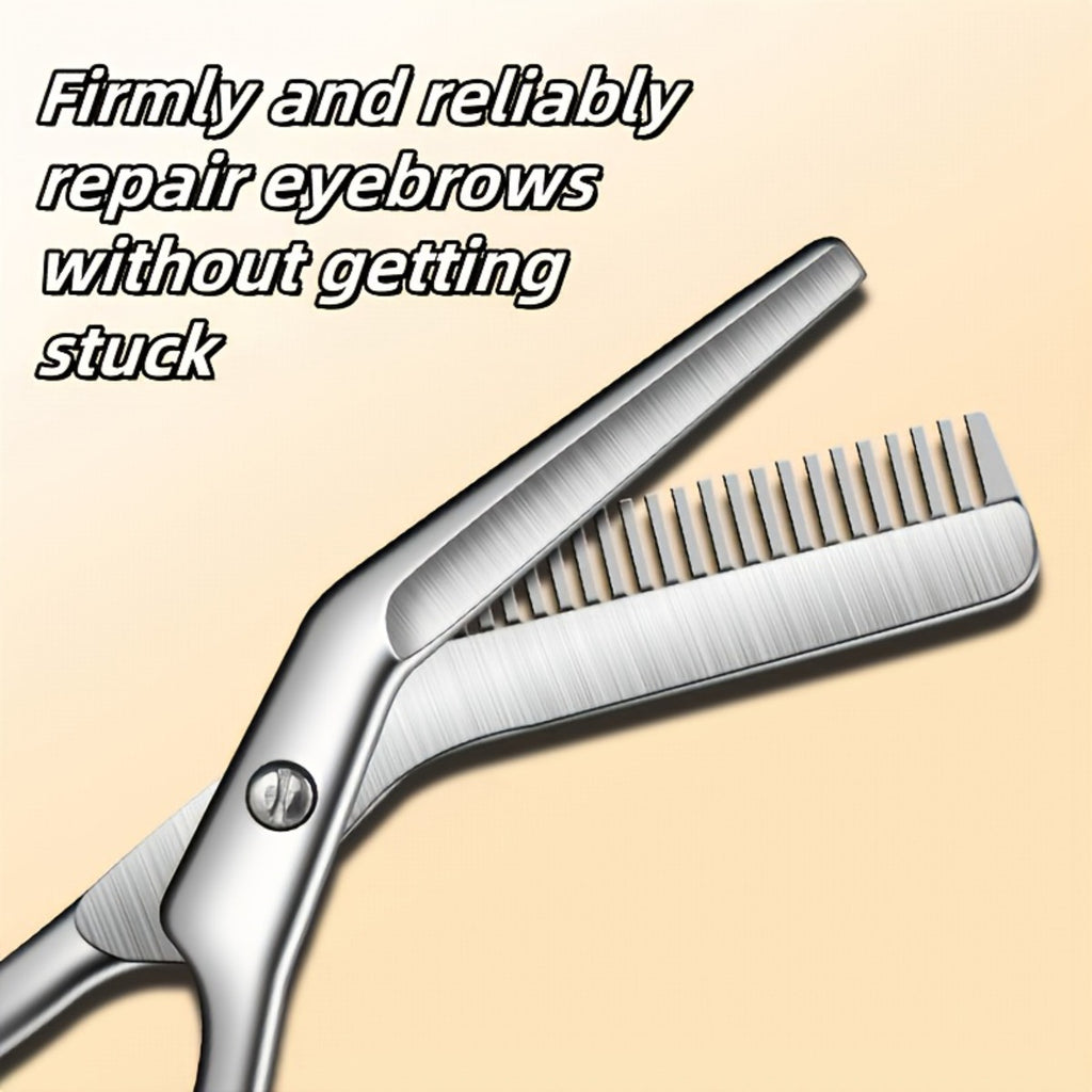 stainless steel   eyebrow scissors built in brow