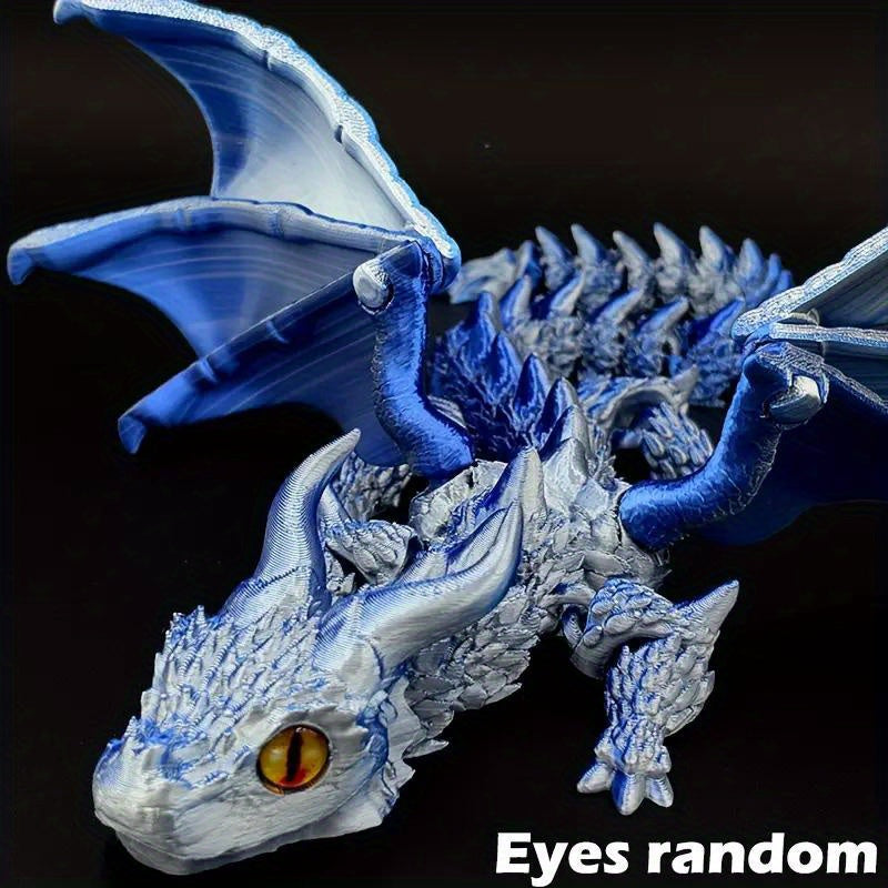 laser holographic 3d printed flying dragon articulated