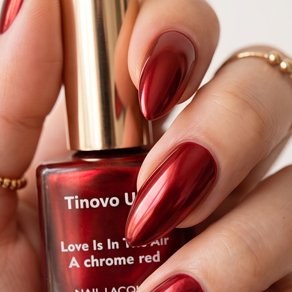 tinovo   metallic burgundy nail polish 12ml natural quick