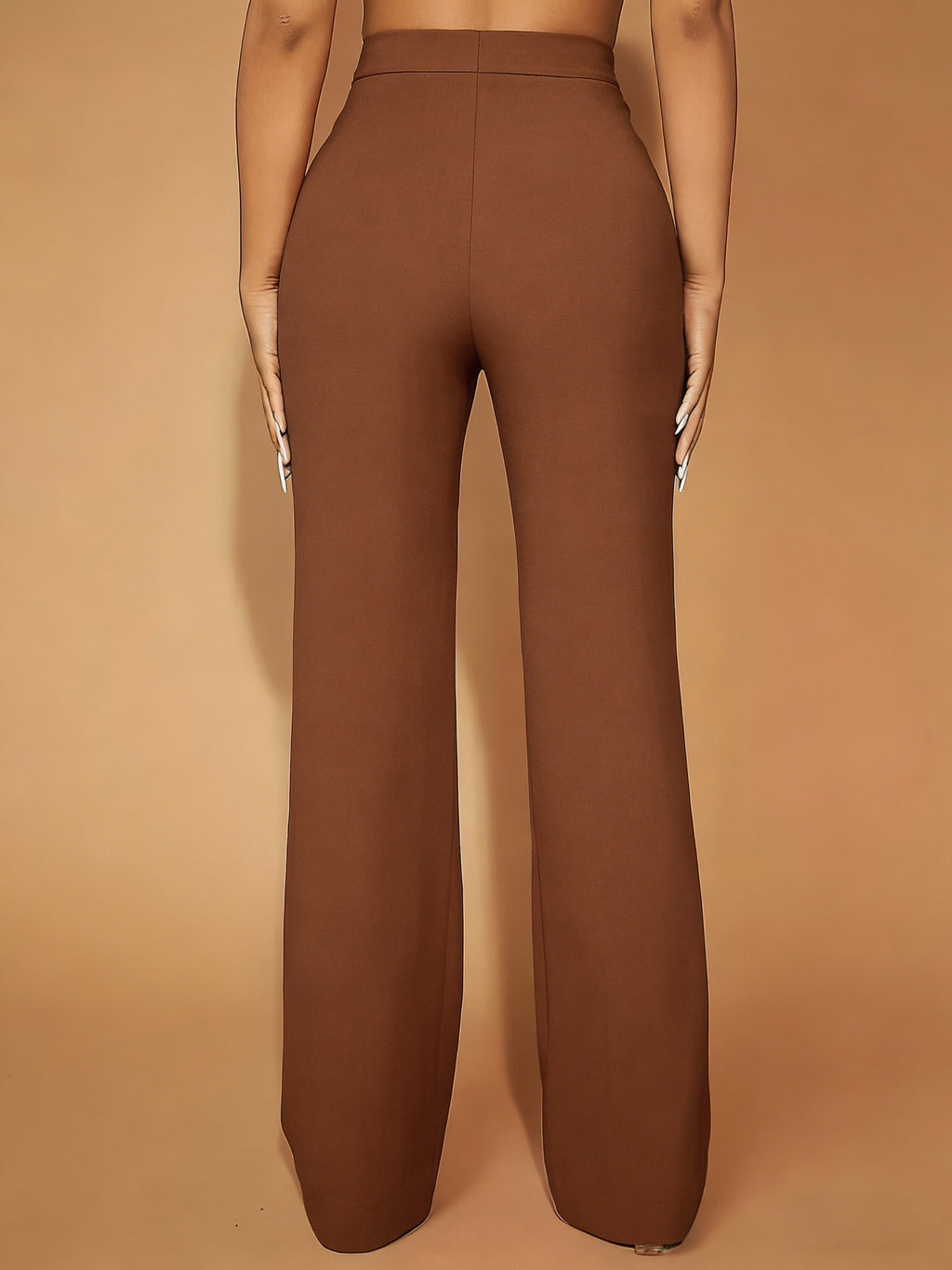 womens high waist wide leg trousers stretchy elastic