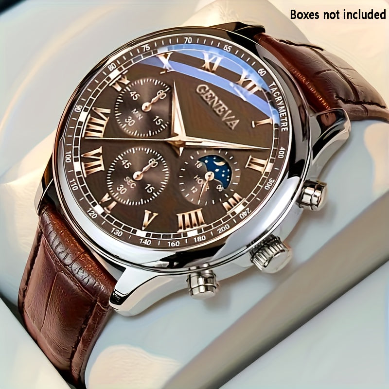 mens luxurious business faux leather round hand pointer