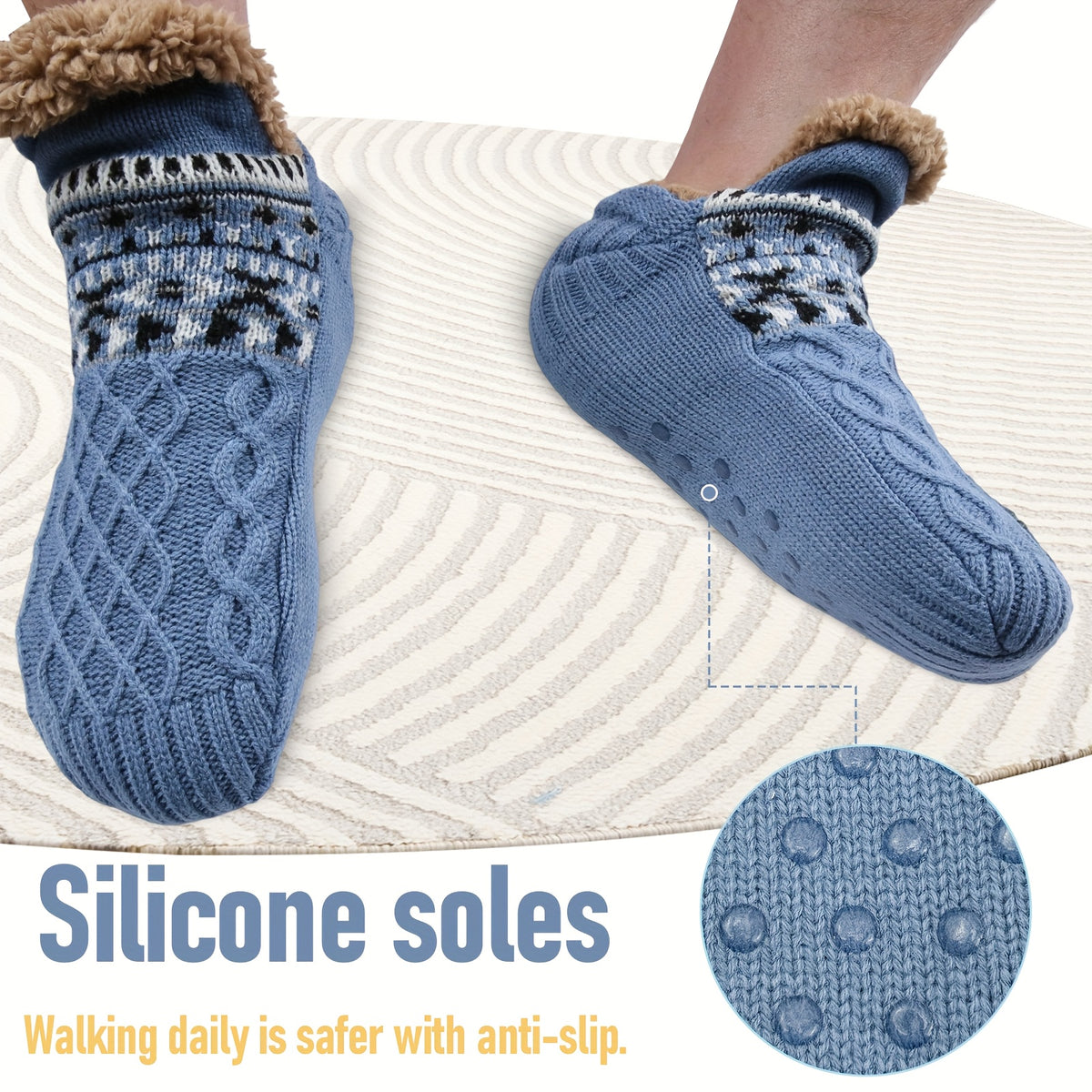mens   bed slippers warm   knitted non slip