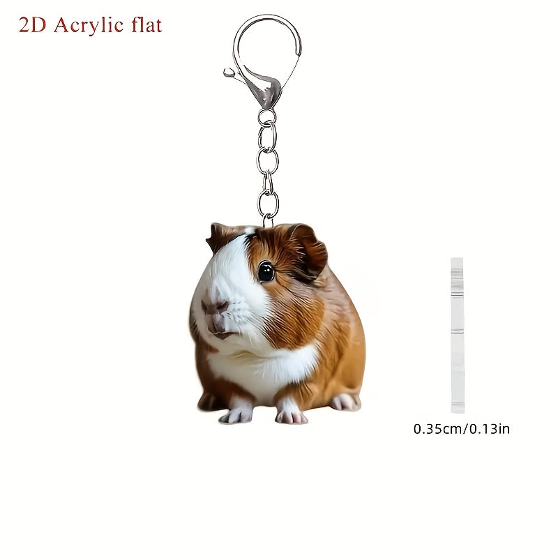 2d flat 1pc cute   guinea pig keychain fashionable 2d