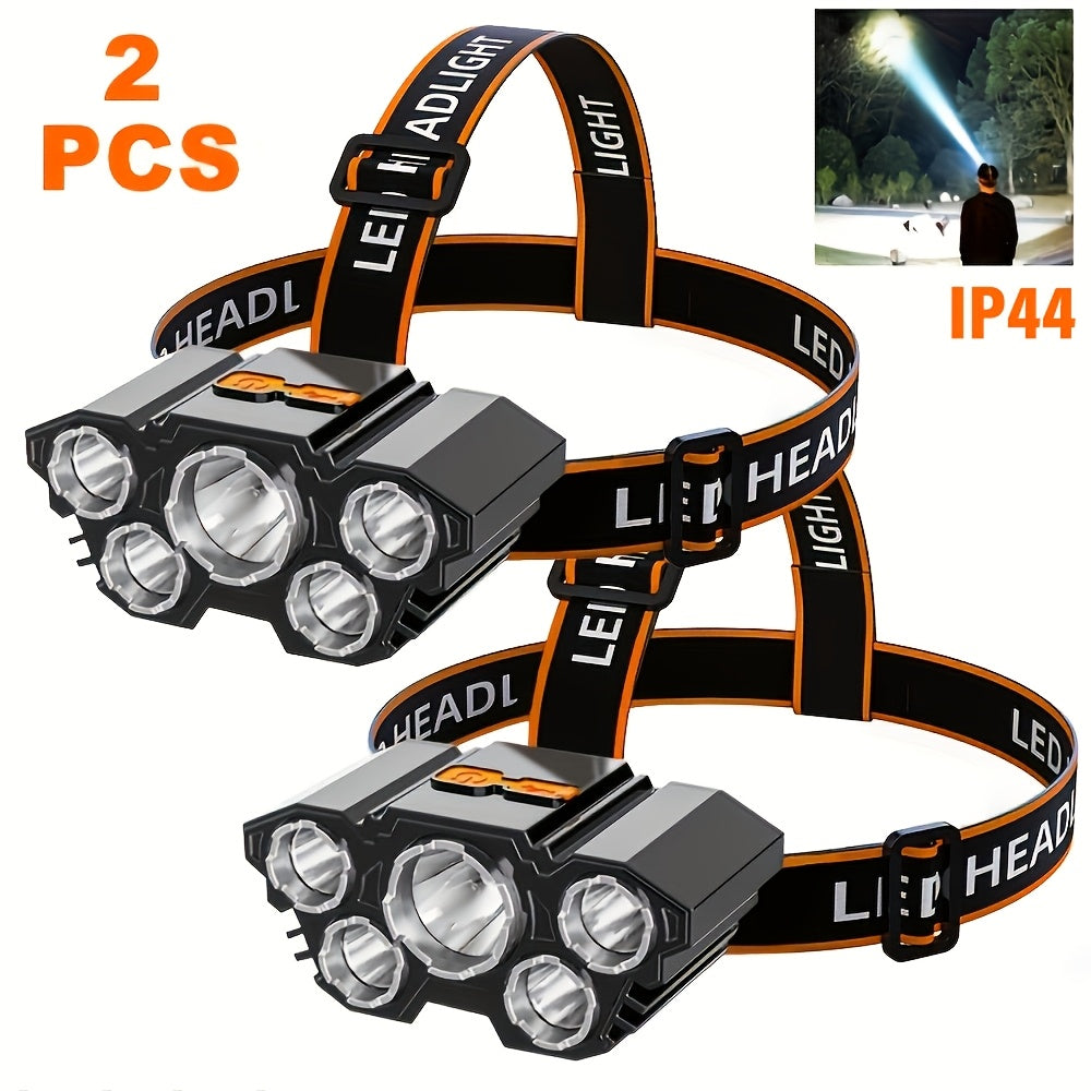 2pcs rechargeable headlamps 5   led headlamps