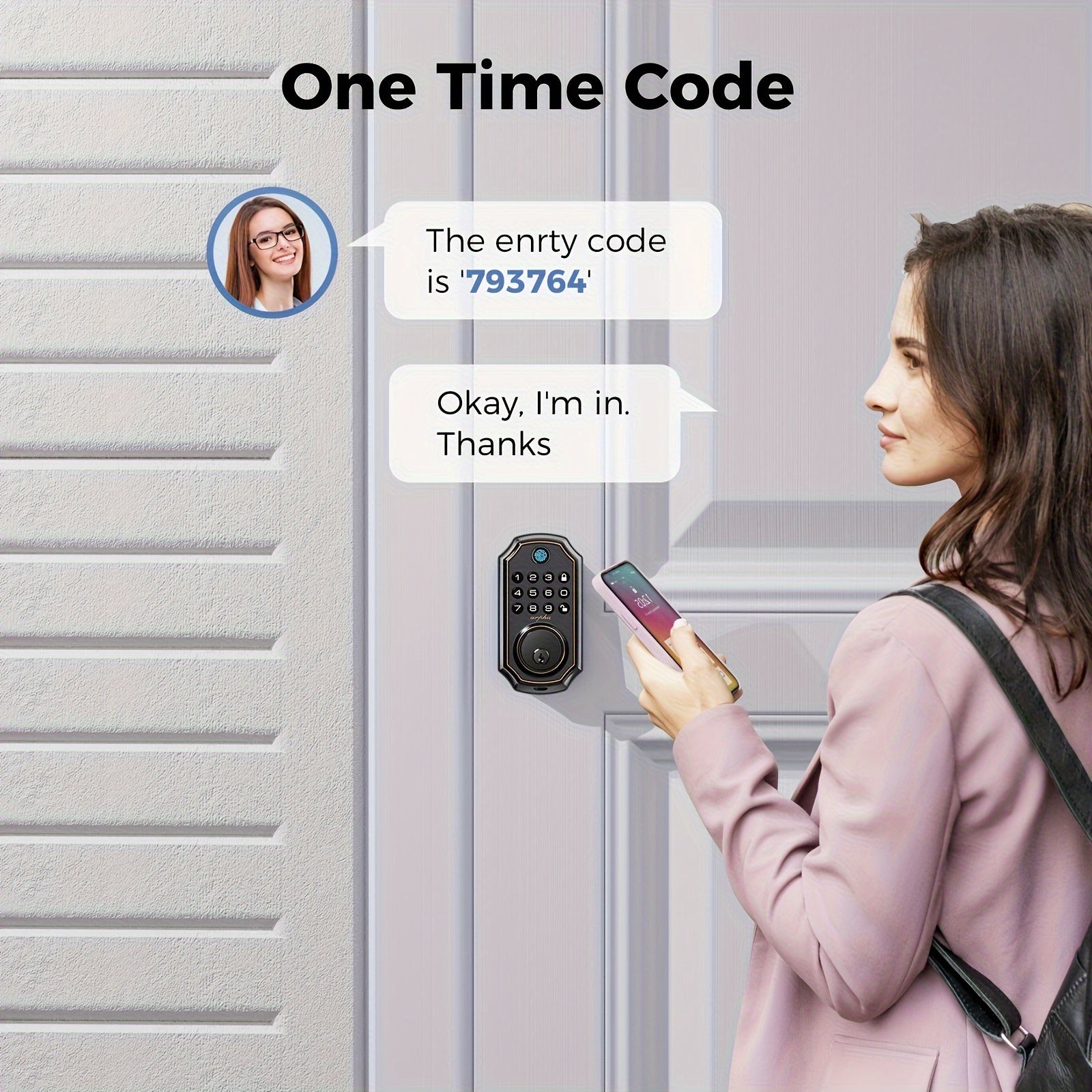 keyless smart door lock fingerprint handle   door