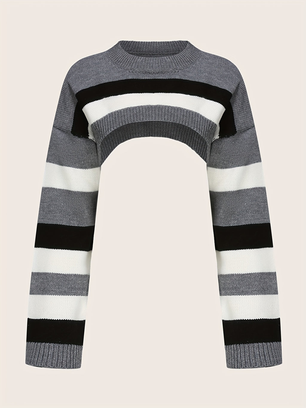 y2k oversized striped sweater relaxed fit short cropped