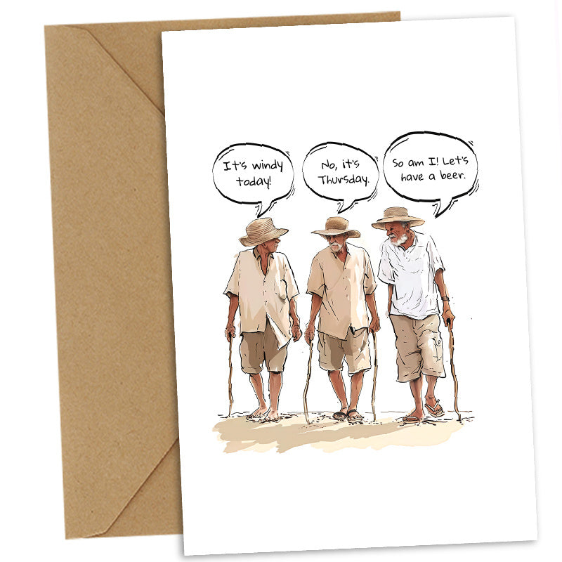 1 set funny elderly men birthday greeting card humorous day