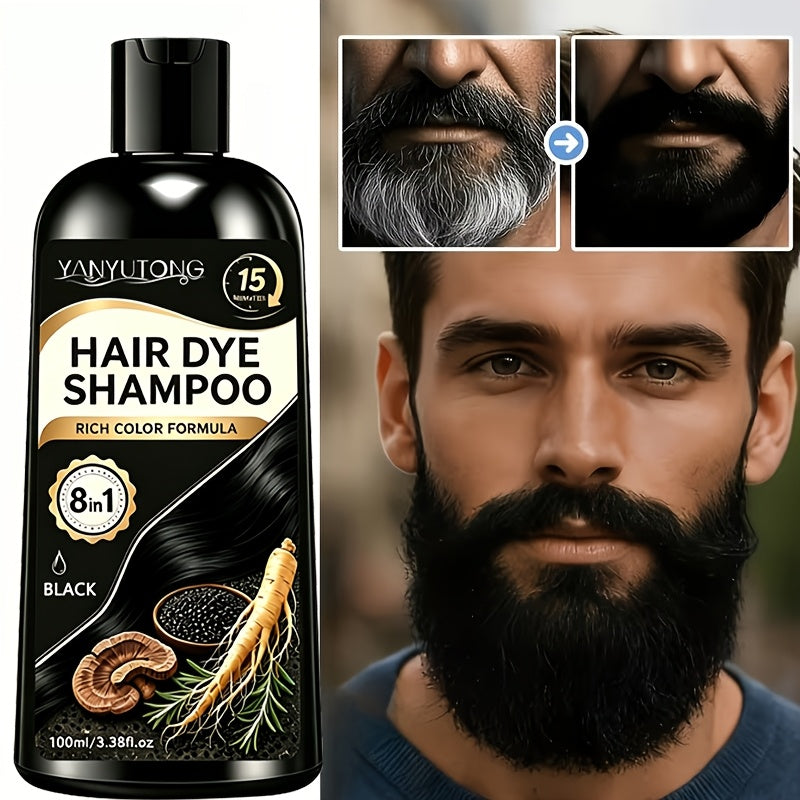 8 in 1   mens beard dye shampoo convenient fast