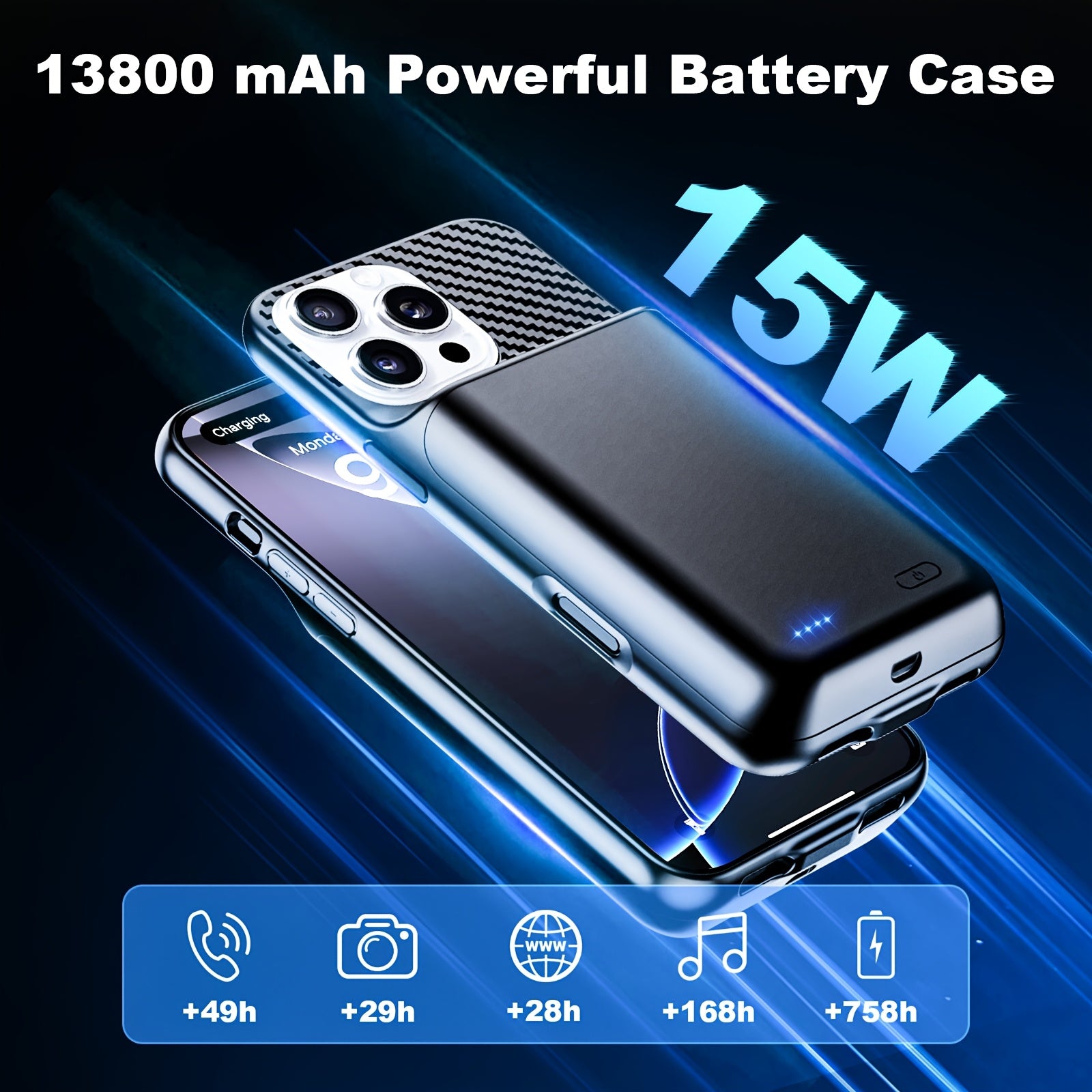 phone case 13800mah battery case   17 16 15 14 13 12