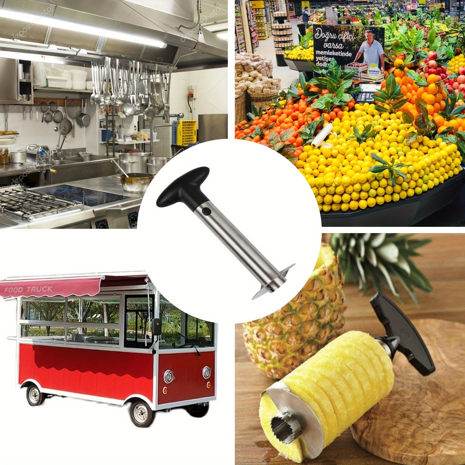 stainless steel fruit cutter adjustable blade ergonomic